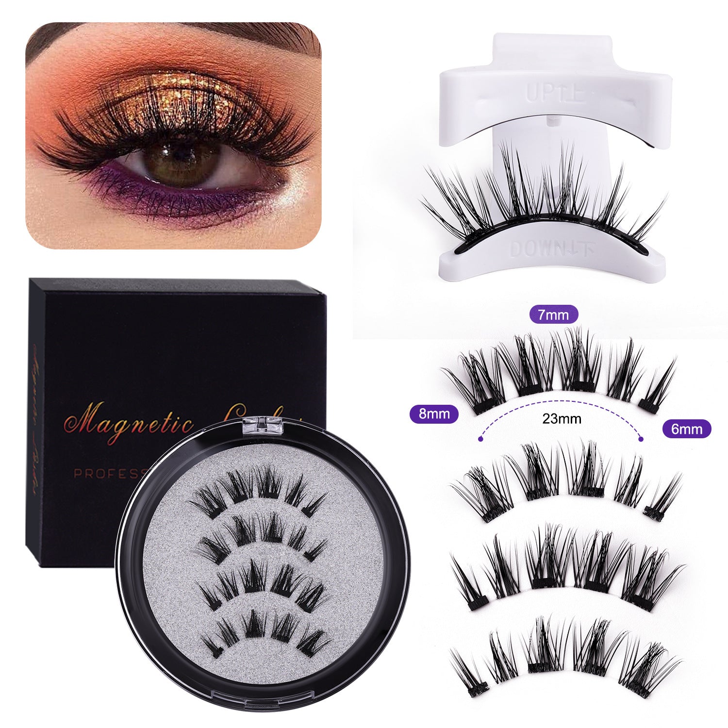 Magnetic Eyelash Integrated Strong Magnetic Glue-free Black Stem