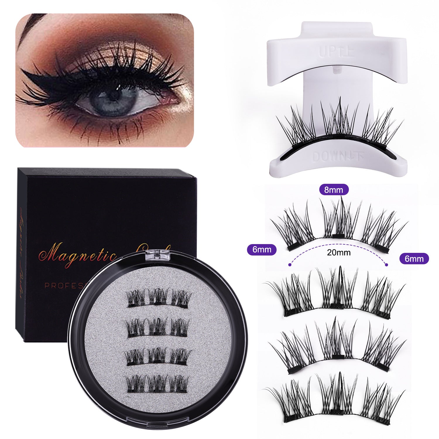 Magnetic Eyelash Integrated Strong Magnetic Glue-free Black Stem