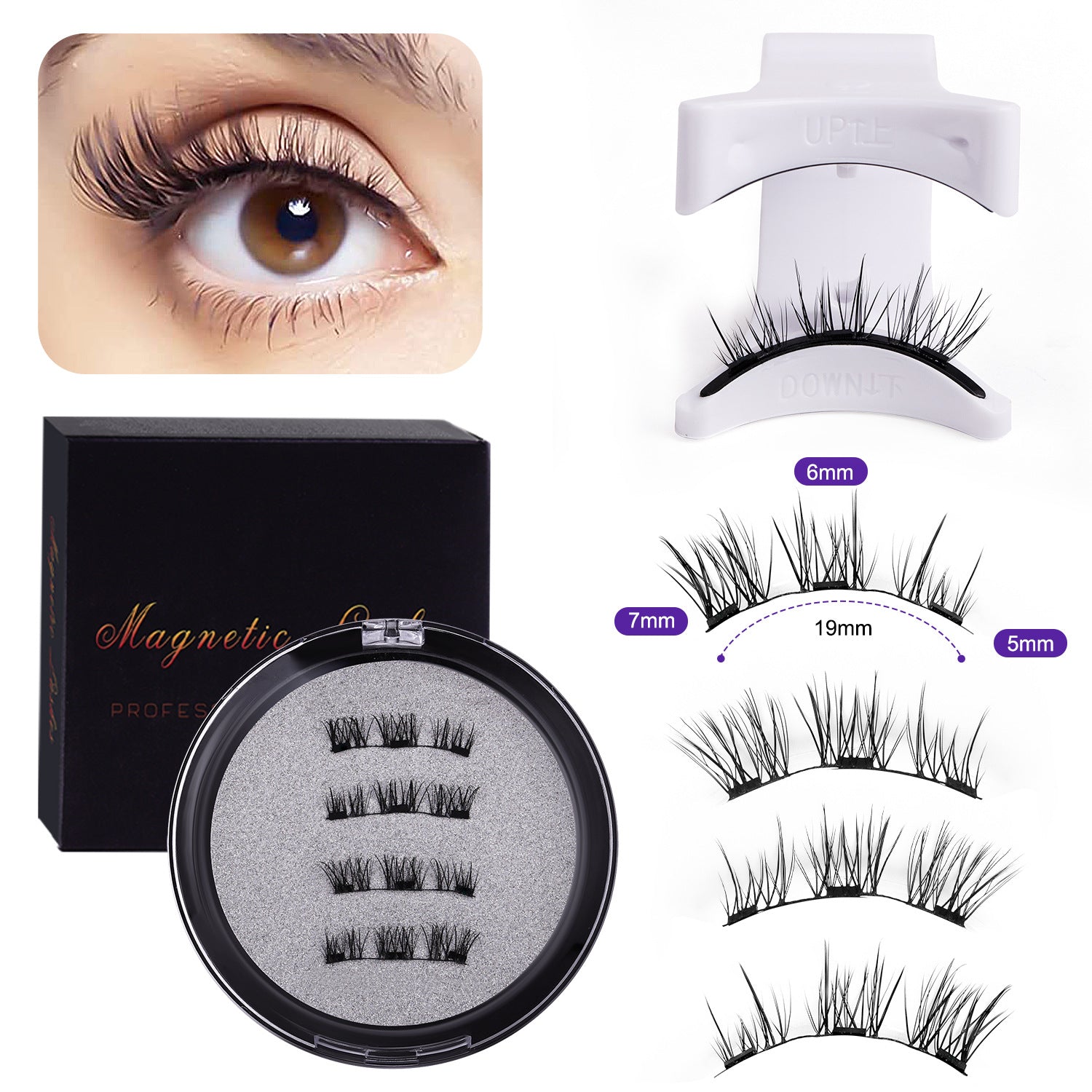 Magnetic Eyelash Integrated Strong Magnetic Glue-free Black Stem