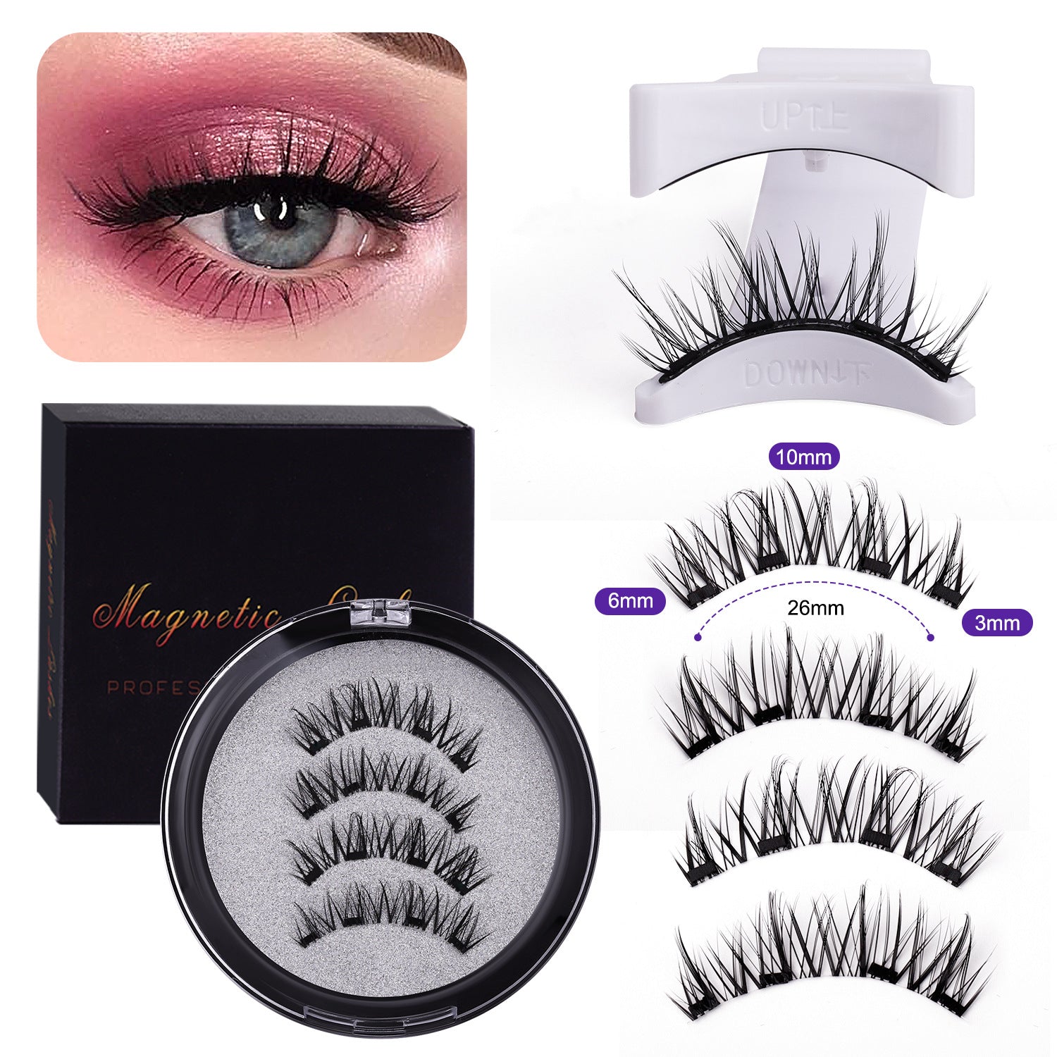 Magnetic Eyelash Integrated Strong Magnetic Glue-free Black Stem